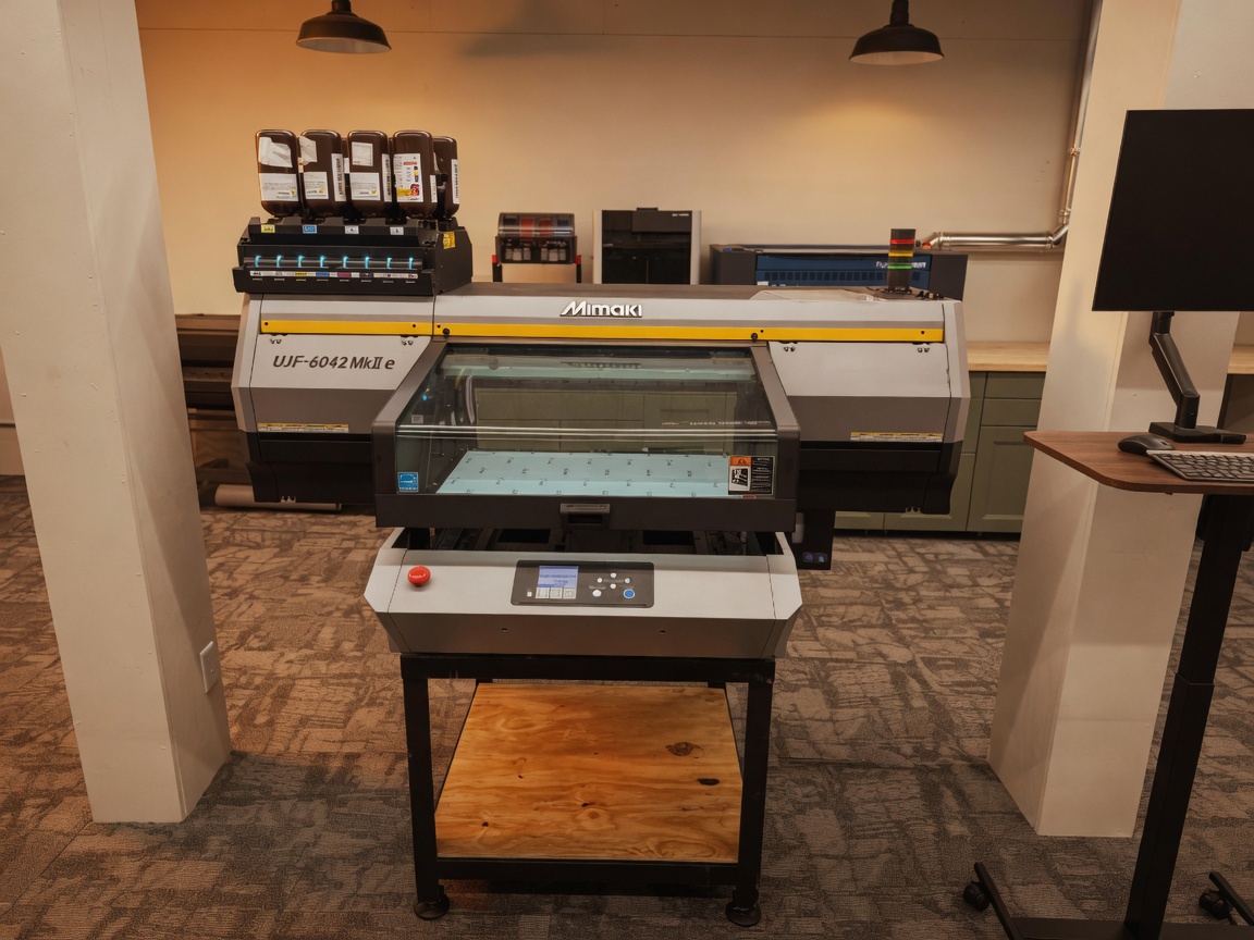 Mimaki UJF-6042 MkII e UV flatbed printer in the shop
